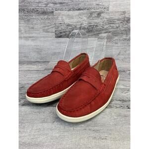 Marc Joseph Boys Red Suede Loafers Size 2.5 Casual Shoes